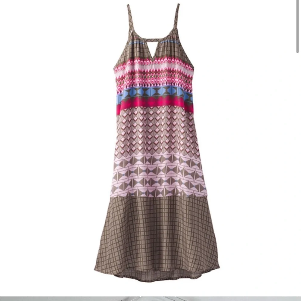 PRANA Nari Chevron Keyhole Dress Wild Orchid Geo